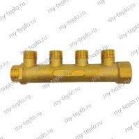 Коллектор для водоснабжения 3/4 вн/нар - 4 выхода на 1/2